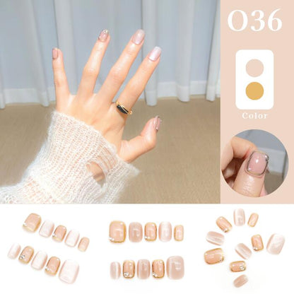 「自由に選べる3点セット」ネイルチップ つけ爪 ジェル風 手描き風 デザイン セット おしゃれ 韓国風 シンプル ガーリー ショート ロング まとめ買い プレゼント用 10種類から選択可能