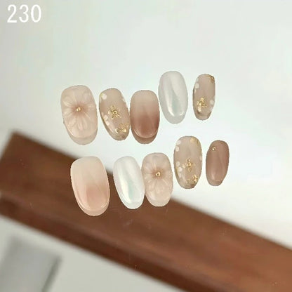 【手作りネイルチップ 3点セット】手作りネイルチップ20種類からおまかせ選択｜ジェル風 付け爪 レディース おしゃれ 大人可愛い シンプル 人気デザイン ネイルセット プレゼント用 送料無料