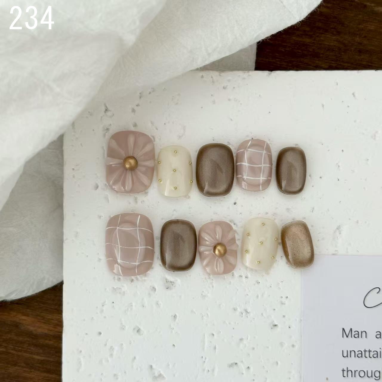 【手作りネイルチップ 3点セット】手作りネイルチップ20種類からおまかせ選択｜ジェル風 付け爪 レディース おしゃれ 大人可愛い シンプル 人気デザイン ネイルセット プレゼント用 送料無料