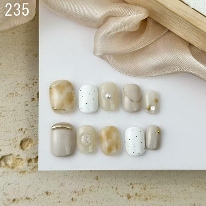 【手作りネイルチップ 3点セット】手作りネイルチップ20種類からおまかせ選択｜ジェル風 付け爪 レディース おしゃれ 大人可愛い シンプル 人気デザイン ネイルセット プレゼント用 送料無料