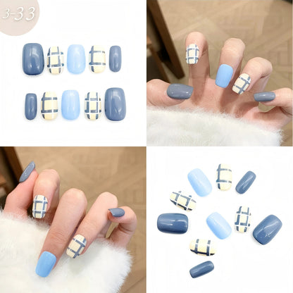 【手作りネイルチップ 3点セット】手作りネイルチップ20種類からおまかせ選択｜ジェル風 付け爪 レディース おしゃれ 大人可愛い シンプル 人気デザイン ネイルセット プレゼント用 送料無料