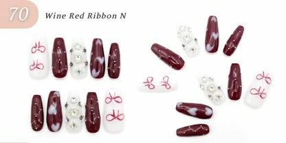 【手作りネイルチップ 3点セット】手作りネイルチップ20種類からおまかせ選択｜ジェル風 付け爪 レディース おしゃれ 大人可愛い シンプル 人気デザイン ネイルセット プレゼント用 送料無料