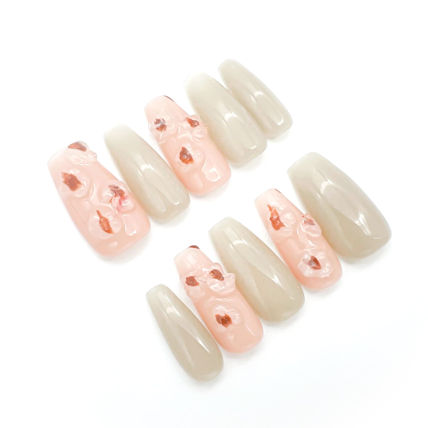 【NEW】ナチュラルネイルチップ 【上品カラーのぷっくりニュアンスネイル】