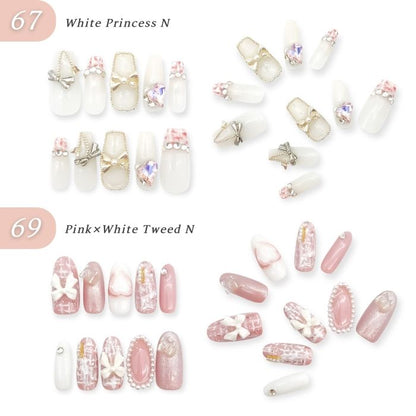 【手作りネイルチップ 3点セット】手作りネイルチップ20種類からおまかせ選択｜ジェル風 付け爪 レディース おしゃれ 大人可愛い シンプル 人気デザイン ネイルセット プレゼント用 送料無料