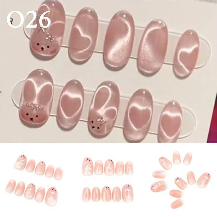 「自由に選べる3点セット」ネイルチップ つけ爪 ジェル風 手描き風 デザイン セット おしゃれ 韓国風 シンプル ガーリー ショート ロング まとめ買い プレゼント用 10種類から選択可能