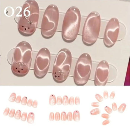 「自由に選べる3点セット」ネイルチップ つけ爪 ジェル風 手描き風 デザイン セット おしゃれ 韓国風 シンプル ガーリー ショート ロング まとめ買い プレゼント用 10種類から選択可能