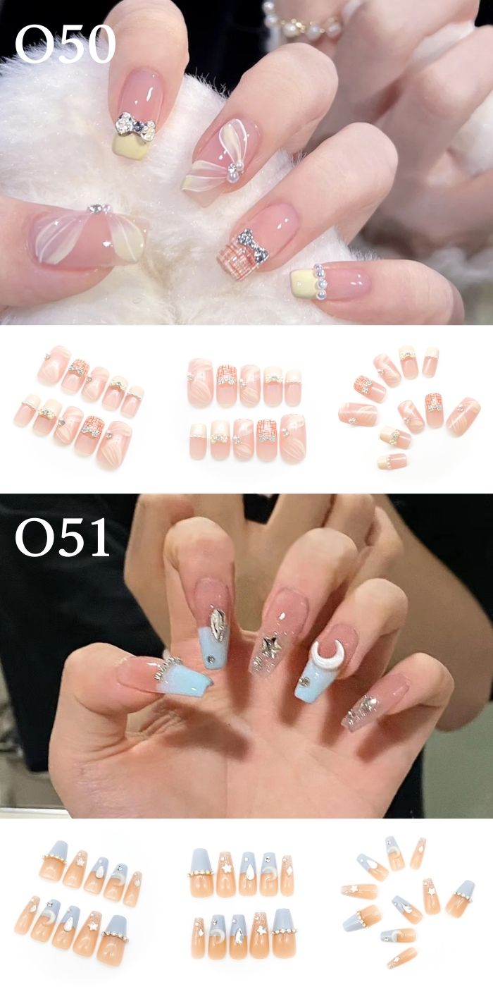 「自由に選べる3点セット」ネイルチップ つけ爪 ジェル風 手描き風 デザイン セット おしゃれ 韓国風 シンプル ガーリー ショート ロング まとめ買い プレゼント用 10種類から選択可能